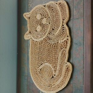Vintage Rattan Woven Cat Placemats, RARE- NWOT